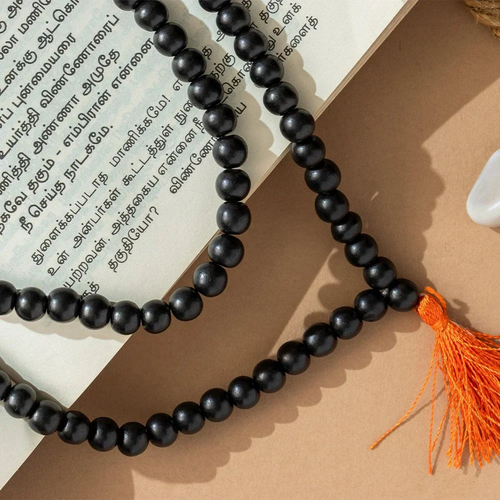 Original Karungali Malai sacred Blackwood Beads for protection & Power Govt. Certification