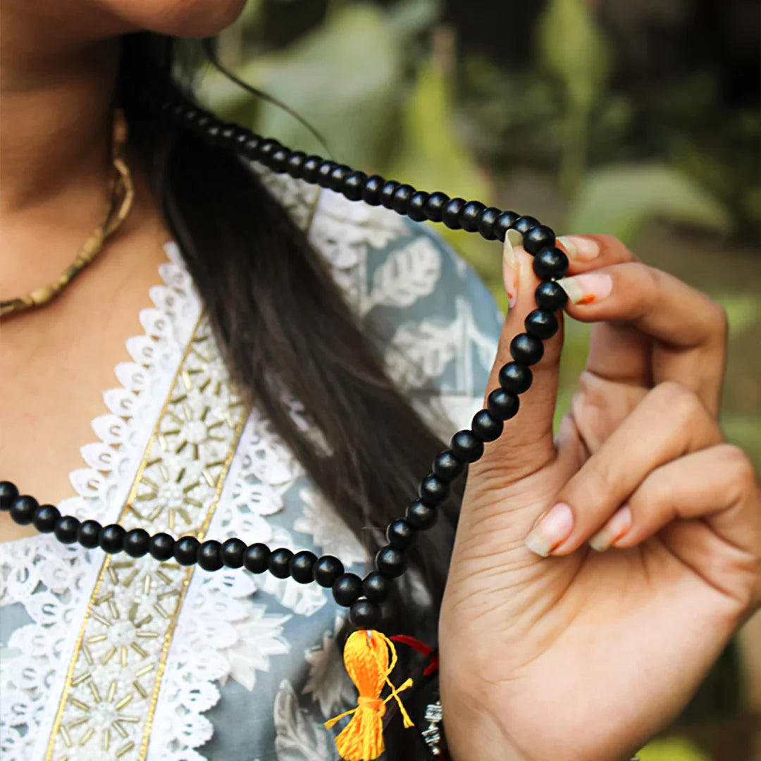 Original Karungali Malai sacred Blackwood Beads for protection & Power Govt. Certification